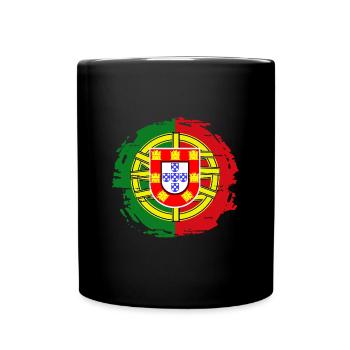 Portugal Flag Used Look Portuguese Flag - Full Colour Mug - black - Front