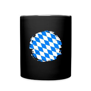 Bavaria Flag Used Look Bavarian Flag Vintage - Full Colour Mug - black - Front