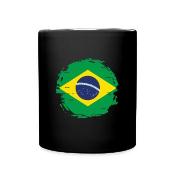 Flag of Brazil Flag of South America - Full Colour Mug - black - Front