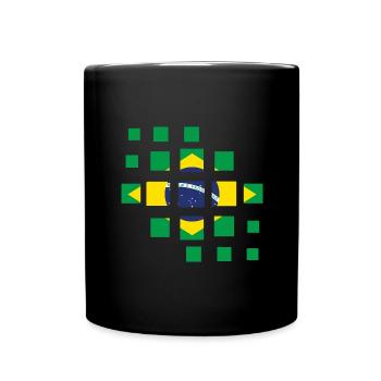 Flag of Brazil Flag of South America - Full Colour Mug - black - Front