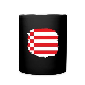 Bremen Flagge Bremer Fahne - Tasse einfarbig - Schwarz - Vorne