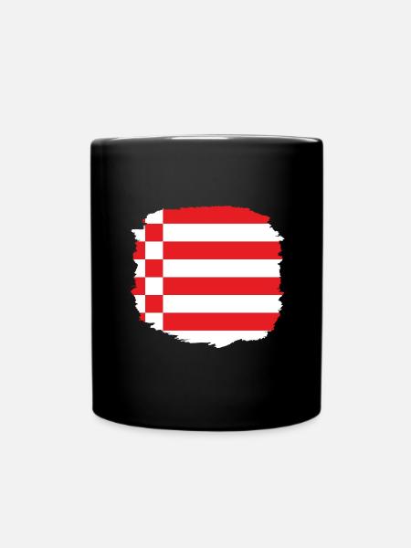 Bremen Flagge Bremer Fahne - Tasse einfarbig - Schwarz
