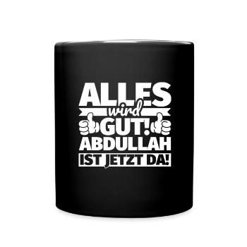Abdullah Vorname Geschenk lustiger Spruch - Tasse einfarbig - Schwarz - Vorne