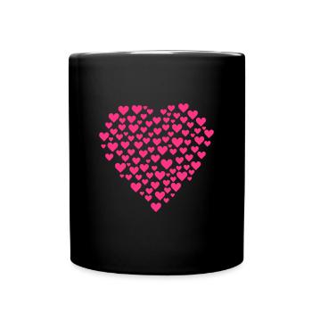 Coeurs en forme de cœur - Mug uni - noir - Devant