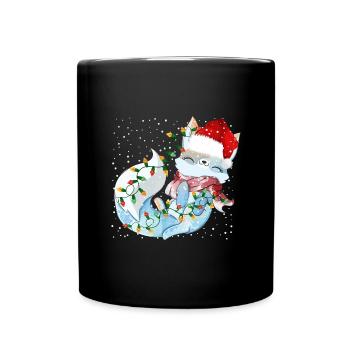 Niedliches Polarfuchs-Geschenk - Tasse einfarbig - Schwarz - Vorne