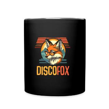Retro Vintage Discofox Tanzpaar Turnier - Tasse einfarbig - Schwarz - Vorne