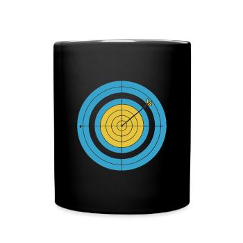 Bogen-Fan Pfeil Ziel Sportler Geburtstag Idee - Tasse einfarbig - Schwarz - Vorne