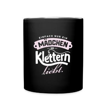 Nur ein Mädchen, das Klettern liebt - Tasse einfarbig - Schwarz - Vorne