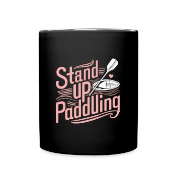 SUP-Liebe Paddel-Abenteuer Geschenkidee Fans - Tasse einfarbig - Schwarz - Vorne