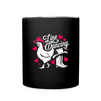 Love Line Dance Western Chicken dancing - Full Colour Mug - black - Front