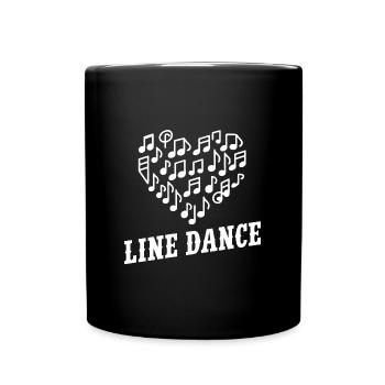 Line Dance Dancing with Love and the Heart - Full Colour Mug - black - Front