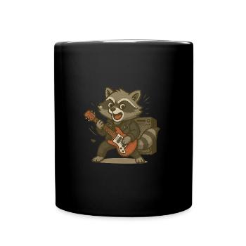 La puissance de la guitare – le raton laveur s’éclate - Mug uni - noir - Devant