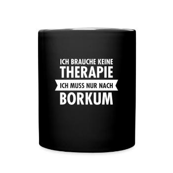 Therapie - Borkum - Tasse einfarbig - Schwarz - Vorne