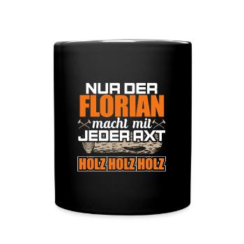 FLORIAN - Holz - Tasse einfarbig - Schwarz - Vorne