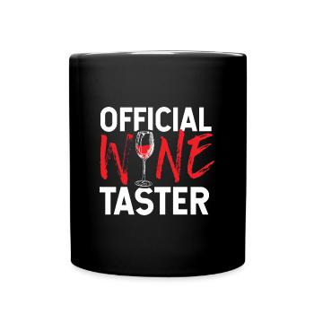 Wine Lover Official Wine Taster Birthday Gift Idea - Full Colour Mug - black - Front
