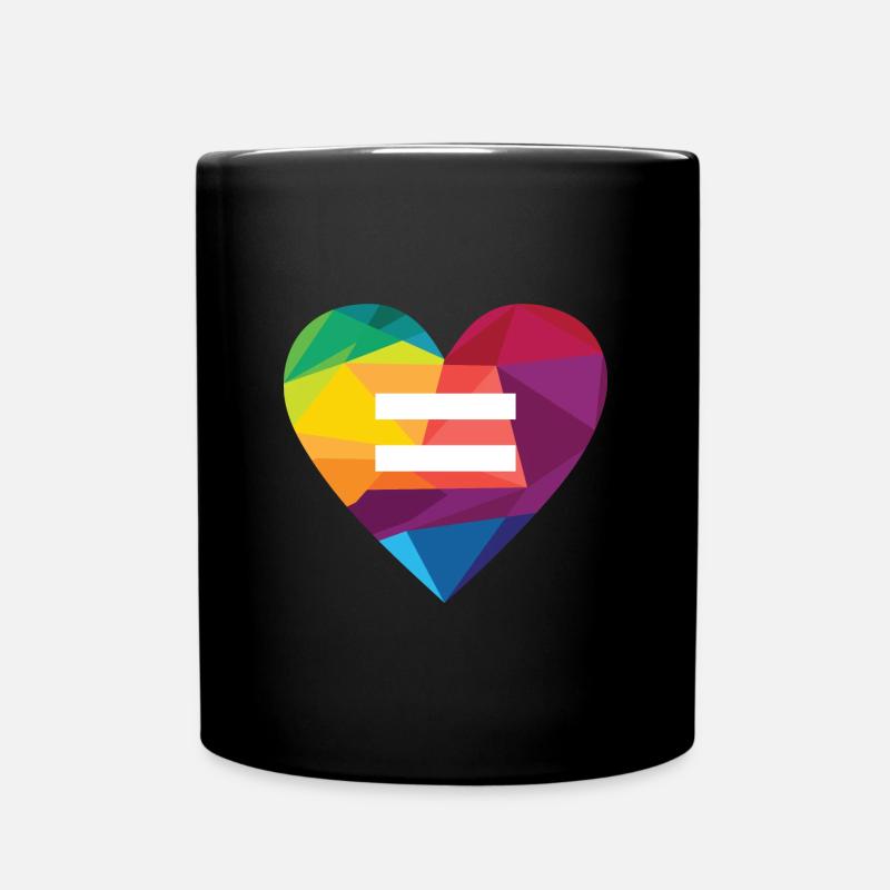 Droits des LGBT Égalité des mariages de cœur arc en ciel - Mug uni - noir