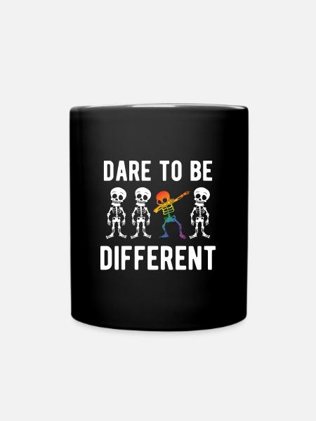 Halloween LGBT Rainbow Skeleton Gay Pride LGBTQ - Full Colour Mug - black