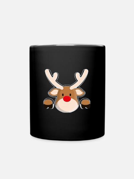 La TĂŞte de renne amicale de Rudolph - Mug uni - noir