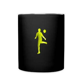 Fußballspieler - Tasse einfarbig - Schwarz - Vorne