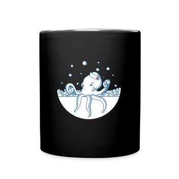 The bathing Kraken - Tasse einfarbig - Schwarz - Vorne