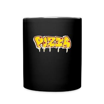 I love Pizza - Tasse einfarbig - Schwarz - Vorne
