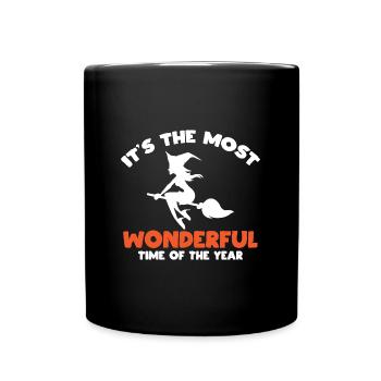 Most Wonderful Time Of Year Witch Halloween Gift - Full Colour Mug - black - Front
