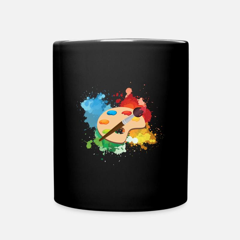 Künstlerfarbe Palette Kunsthandwerk Maler Geschenk - Tasse einfarbig - Schwarz