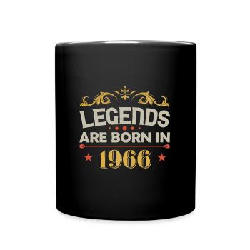 Legends were born in 1966 birthday - Full Colour Mug - black - Front
