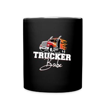 Trucker Babe Driver gift Lady Wife - Tasse einfarbig - Schwarz - Vorne