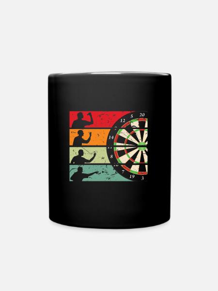 Dart Vintage Dartscheibe Darts Geschenk - Tasse einfarbig - Schwarz