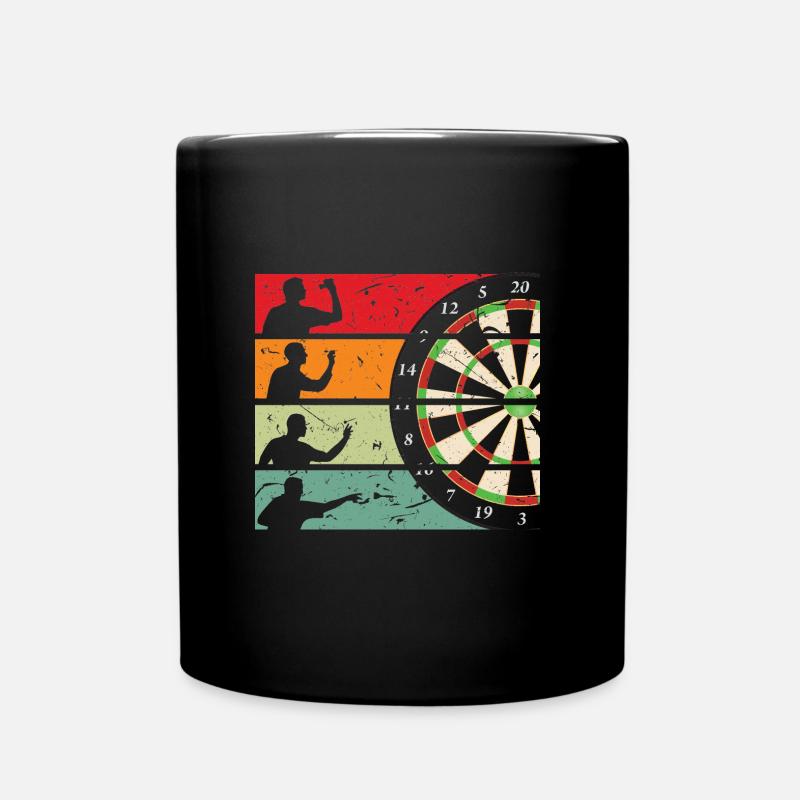Dart Vintage Dartscheibe Darts Geschenk - Tasse einfarbig - Schwarz