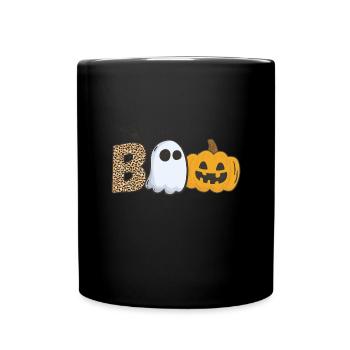 Halloween Boo - Tasse einfarbig - Schwarz - Vorne