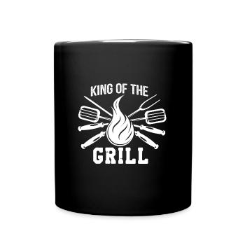 Der King am Grill - Tasse einfarbig - Schwarz - Vorne