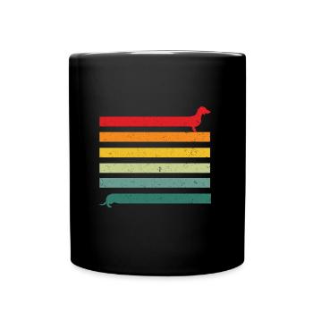 Dachshund Dog Gift Funny Statement Dog Retro - Full Colour Mug - black - Front