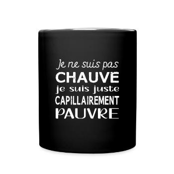 Cadeau chauve humour - Mug uni - noir - Devant