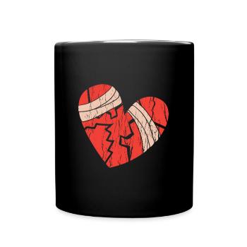 Broken Hearts Kleidung Geschenkidee für Männer Frauen - Tasse einfarbig - Schwarz - Vorne