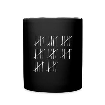 40. Geburtstag - Strichliste - Tasse einfarbig - Schwarz - Vorne
