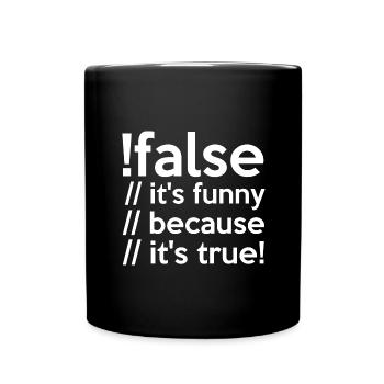 Programmer false true Computer Scientist Student Code - Full Colour Mug - black - Front
