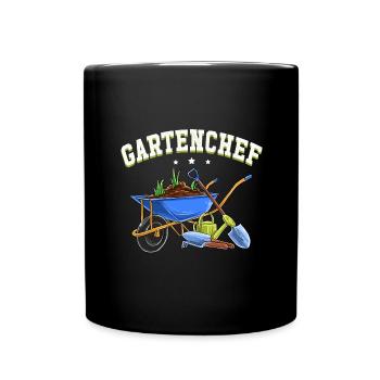 Gartenchef Gartenarbeit Gärtner Hobbygärtner Hobby - Tasse einfarbig - Schwarz - Vorne