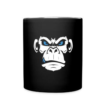 Monkey Affe Affentanz Böse Gesicht Face - Tasse einfarbig - Schwarz - Vorne