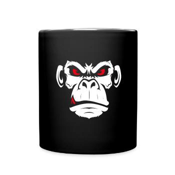 Monkey Affe Affentanz Böse Gesicht Face - Tasse einfarbig - Schwarz - Vorne