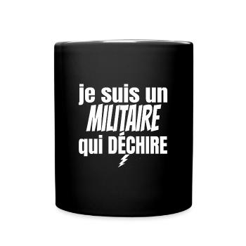 militaire qui déchire - Mug uni - noir - Devant