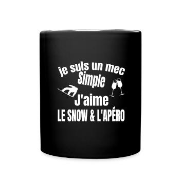 snow et apéro - Mug uni - noir - Devant