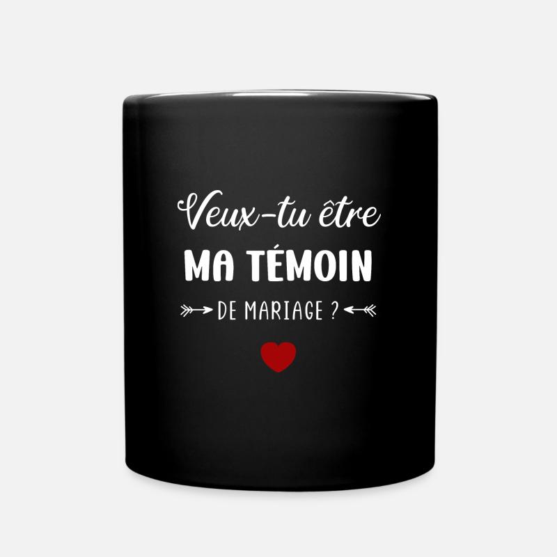 Veux tu être ma témoin de mariage - Mug uni - noir