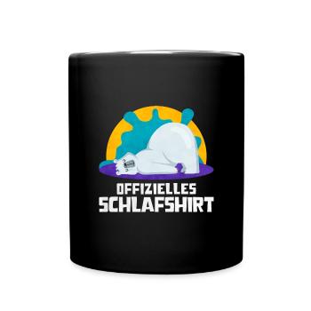 Offizielles Schlafshirt Eisbär - Tasse einfarbig - Schwarz - Vorne