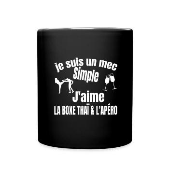 boxe thaï et apéro - Mug uni - noir - Devant