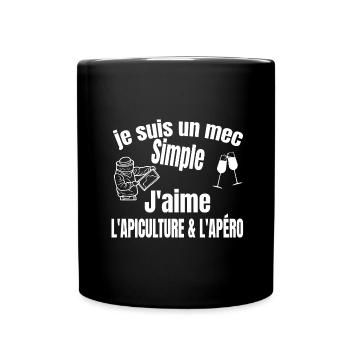 apiculture et apéro - Mug uni - noir - Devant