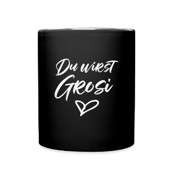 Du wirst Grosi du wirst Oma Schwangerschaft - Tasse einfarbig - Schwarz - Vorne