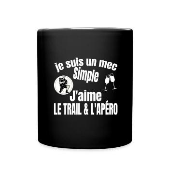 trail et apéro - Mug uni - noir - Devant
