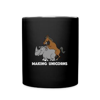 Making unicorns | Rhinoceros, funny sayings - Full Colour Mug - black - Front